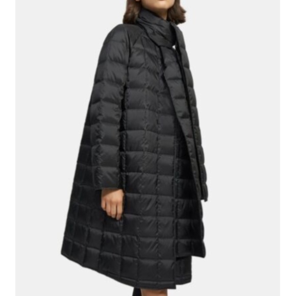 Theory Jackets & Blazers - Theory Black Quilted Nylon Detachable Scarf Coat Down Puffer Jacket